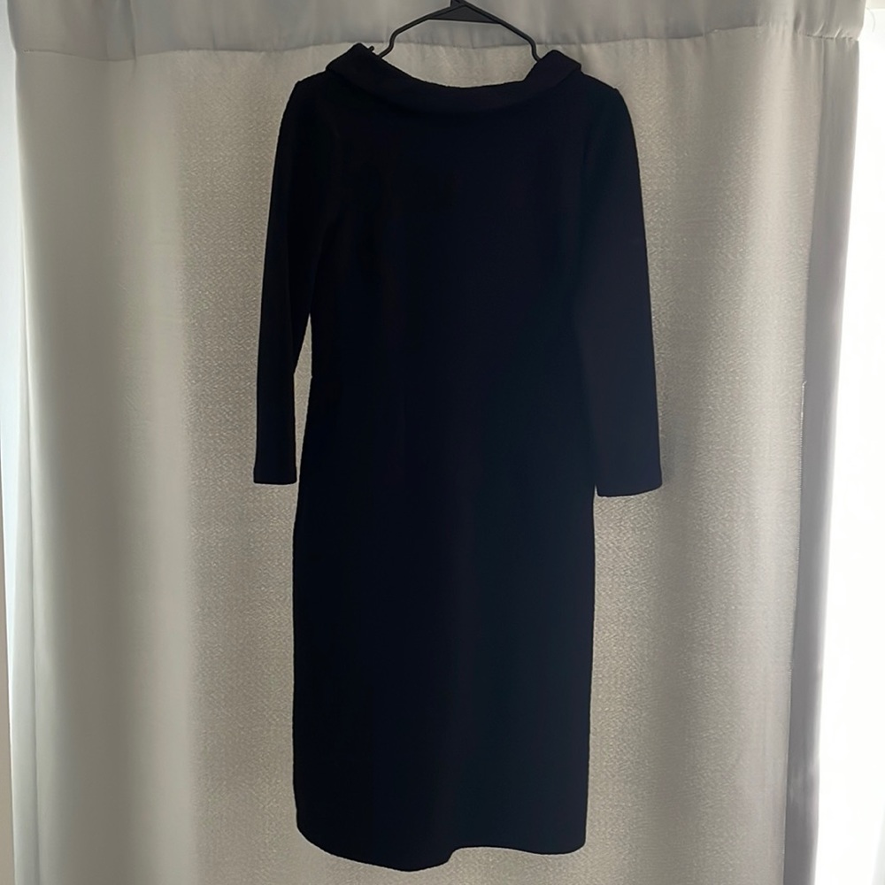 Size 4 Boden black textured work dress with pilgrim collar